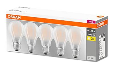 OSRAM HOMELIGHTING 4058075090620 LED-lamp Energielabel E (A - G) E27 Peer 6.5 W = 60 W Warmwit (Ø x l) 60 mm x 108 mm Filament / Retro-LED 5 stuk(s)