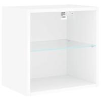 Nachtkastje met LED's wandgemonteerd wit - thumbnail