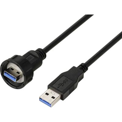 TRU COMPONENTS TC-E13T-MU3-MWA/NWA-0.5PV-S TC-13543560 USB 3.0-stekker op stekker, IP67 (schroefdraad), kabel 0,5 m Waterdichte kunststof kabel 1 stuk(s)