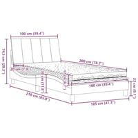 Bed met matras stof donkergrijs 100x200 cm - thumbnail