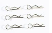 FTX - Body clips middel, zilver - 6pcs (FTX6550) - thumbnail