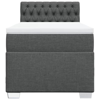 Boxspring met matras stof donkergrijs 90x190 cm