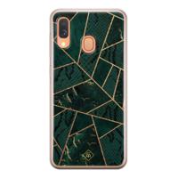 Samsung Galaxy A40 siliconen hoesje - Abstract groen - thumbnail