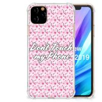 Apple iPhone 11 Pro Max Anti Shock Case Flowers Pink DTMP - thumbnail