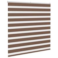 VidaXL Zebra rolgordijn 140x150 cm stofbreedte 135,9cm polyester bruin - thumbnail