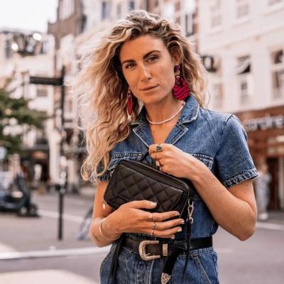 Dames leren handtas - zwart quilted - MŌSZ Naomi Dames leren handtas - zwart quilted - MŌSZ Naomi