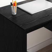 Bureau met lade Zwart eiken 90 x 49.5 x 75 cm Bewerkt hout - thumbnail
