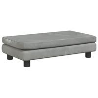 Kinderbank met voetensteun 100x50x30 cm fluweel lichtgrijs - thumbnail