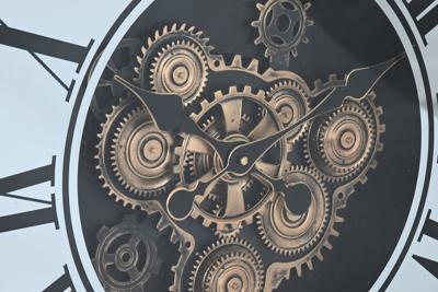 Muurklok Home ESPRIT Zilverkleurig Natuurlijk Metaal Kristal 80 X 8,5 X 80 cm