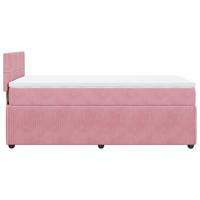 Boxspring met matras fluweel roze 200x200 cm - thumbnail