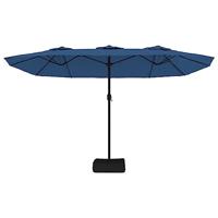 VidaXL Parasol dubbel dak met led 449x245 cm azuurblauw - thumbnail