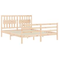 Bedframe met hoofdbord massief hout - thumbnail