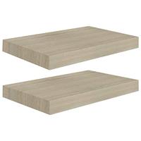 VidaXL Wandschappen zwevend 2 st 40x23,5x3,8 cm mdf eikenkleurig - thumbnail