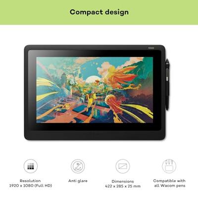 Wacom Interactive Pen Display 15.6 (EU) 39,6 cm (15.6 ) LCD Zwart Wacom Interactive Pen Display 15.6 (EU) 39,6 cm (15.6 ) LCD Zwart