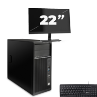 HP Z240 Tower - Intel Core i5-7e Generatie - 8GB RAM - 256GB SSD - Windows 11 + 1x 22 inch Monitor - thumbnail