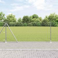 VidaXL Hek met paal zilver 0,8 x 10 m staal - thumbnail
