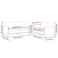 2-delige loungeset met kussens stof zwart - thumbnail