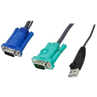 ATEN KVM Aansluitkabel [1x SPHD-15-stekker - 1x VGA-stekker, USB-A 2.0 stekker] 3.00 m Zwart