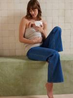 Heupband huid-op-huid ouders/baby biologisch katoen* gemêleerd beige - thumbnail