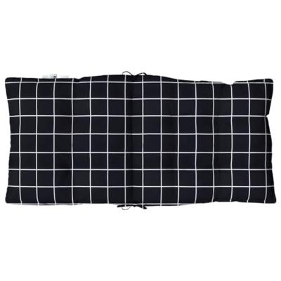 VidaXL Stoelkussens 4 st lage rug ruitpatroon oxford stof zwart