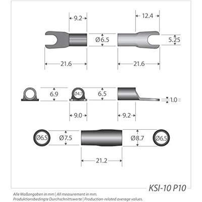 Sinuslive KSI 10 Vorkkabelschoen 10 mm² Schachtdiameter=5 mm Deels geïsoleerd Zwart, Rood 10 stuk(s)