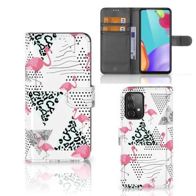 Samsung Galaxy A52 | Telefoonhoesje | Met pasjeshouder | Flamingo Triangle