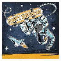 Haza Witbaard astronaut servetten, 16st. - thumbnail