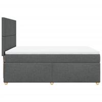 Boxspring met matras stof donkergrijs 140x190 cm - thumbnail