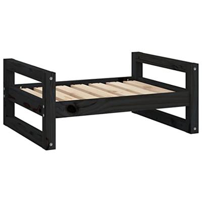 VidaXL Hondenmand 65,5x50,5x28 cm massief grenenhout zwart