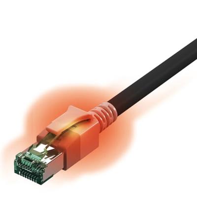 EasyLan S/FTP DualBoot® LED Kabel Cat.6A (Class EA), LSOH, zwart, 3 m