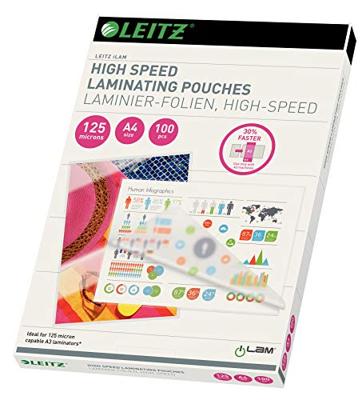 Leitz UDT lamineerhoes ft A4, 250 micron (2 x 125 micron), highspeed, pak van 100 stuks Leitz UDT lamineerhoes ft A4, 250 micron (2 x 125 micron), highspeed, pak van 100 stuks