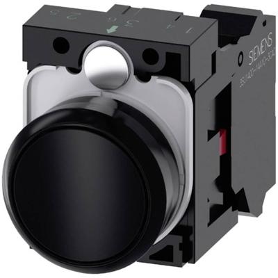 Siemens 3SU11000AB103CA0 3SU1100-0AB10-3CA0 Druktoets Kunststof frontring, Rond Knop Zwart 1 stuk(s)