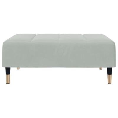 Voetenbank 77x55x31 cm fluweel lichtgrijs Voetenbank 77x55x31 cm fluweel lichtgrijs