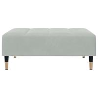 Voetenbank 77x55x31 cm fluweel lichtgrijs - thumbnail