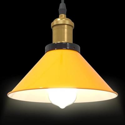 VidaXL Hanglamp in hoogte verstelbaar e27 ø22 cm metaal glanzend geel VidaXL Hanglamp in hoogte verstelbaar e27 ø22 cm metaal glanzend geel