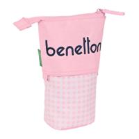 Potloodetui Benetton Vichy Roze (8 x 19 x 6 cm) - thumbnail