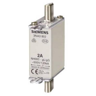 Siemens 3NA3802 Zekeringsinzetstuk Afmeting zekering : 0 2 A 500 V 3 stuk(s)