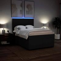Boxspring met matras stof zwart 140x200 cm - thumbnail