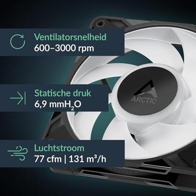 Arctic P12 Pro A-RGB PC-ventilator (b x h x d) 120 x 25 x 120 mm Incl. LED-verlichting