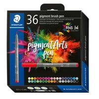 Brushpen staedtler pigment pen etui 36 st - thumbnail
