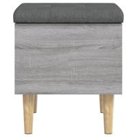 Opbergbankje 42x42x46 cm bewerkt hout grijs sonoma eikenkleurig - thumbnail