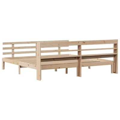 Bedframe met hoofdbord massief grenenhout 200x200 cm