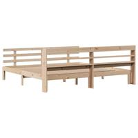 Bedframe met hoofdbord massief grenenhout 200x200 cm - thumbnail