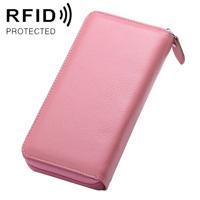 902 Antimagnetic RFID Litchi Texture Women Large Capacity Hand Wallet Purse Phone Bag with Card Slots(Pink) - thumbnail