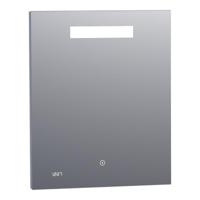 Brauer Quartz Spiegel - Rechthoekig - 60 cm - met Directe LED-Verlichting - Dimbaar - met Touchbediening - met Klok - thumbnail