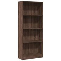 Boekenkast 60x24x143 cm bewerkt hout bruin eikenkleur - thumbnail
