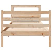 Bedframe met hoofdbord massief grenenhout 100x200 cm - thumbnail