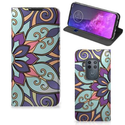 Motorola One Zoom Smart Cover Purple Flower Motorola One Zoom Smart Cover Purple Flower