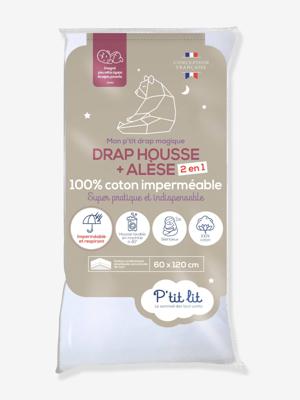 2 in 1 toverlaken: hoeslaken / P'TIT LIT onderlaken wit