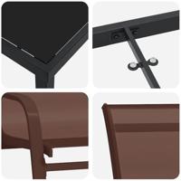 5-delige Tuinset textileen en staal bruin - thumbnail